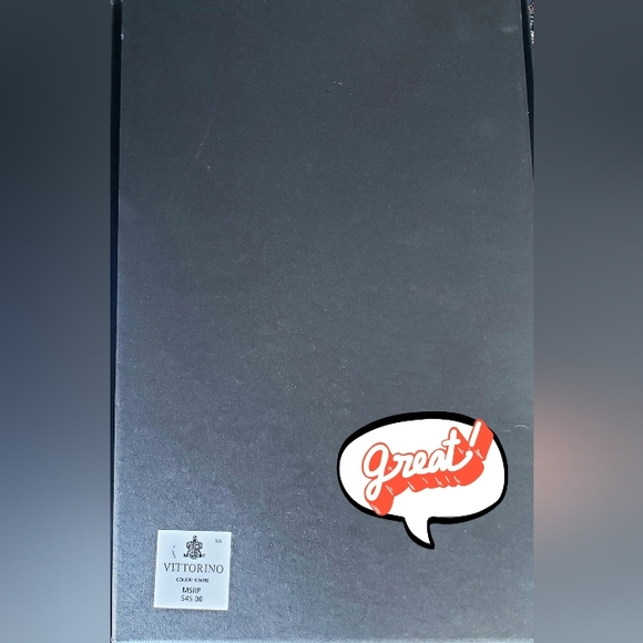 Vittorino Men's White Dress Shirt With Bow Tie Sz-L 16-½ 33-34 - Picture 5 of 8